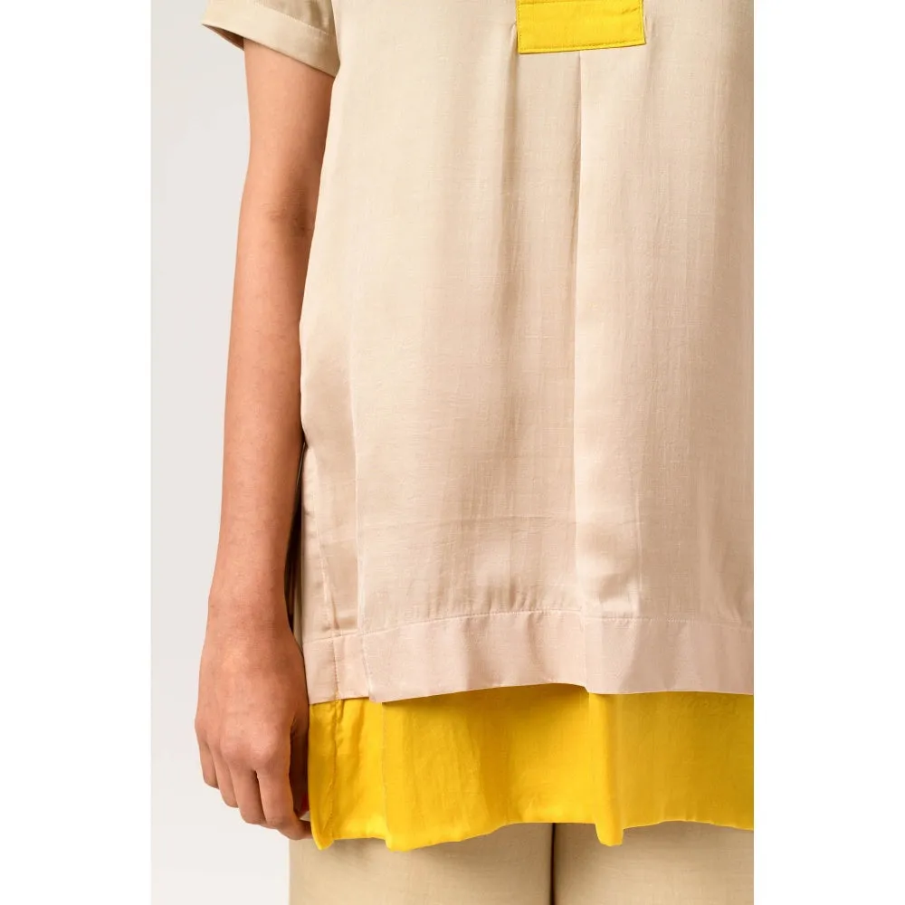 NEORA BY NEHAL CHOPRA Yellow Ecru Co Ord (Set of 2)