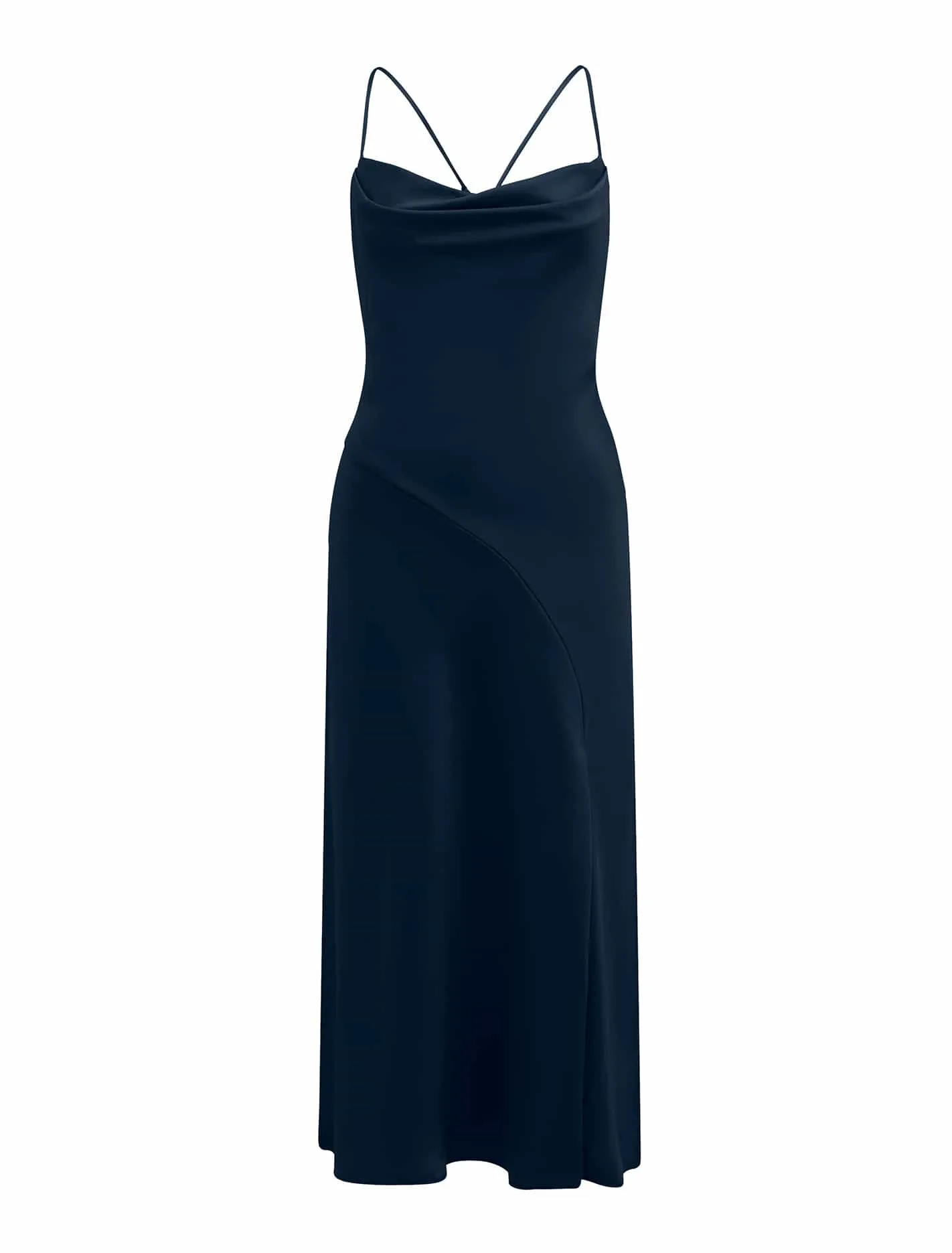Opal Bias Cowl Satin Midi Dress