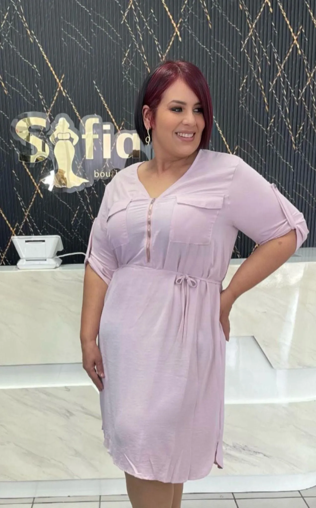Plus lilac short dress