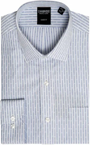 Pointed Collar Striped Dress Shirt