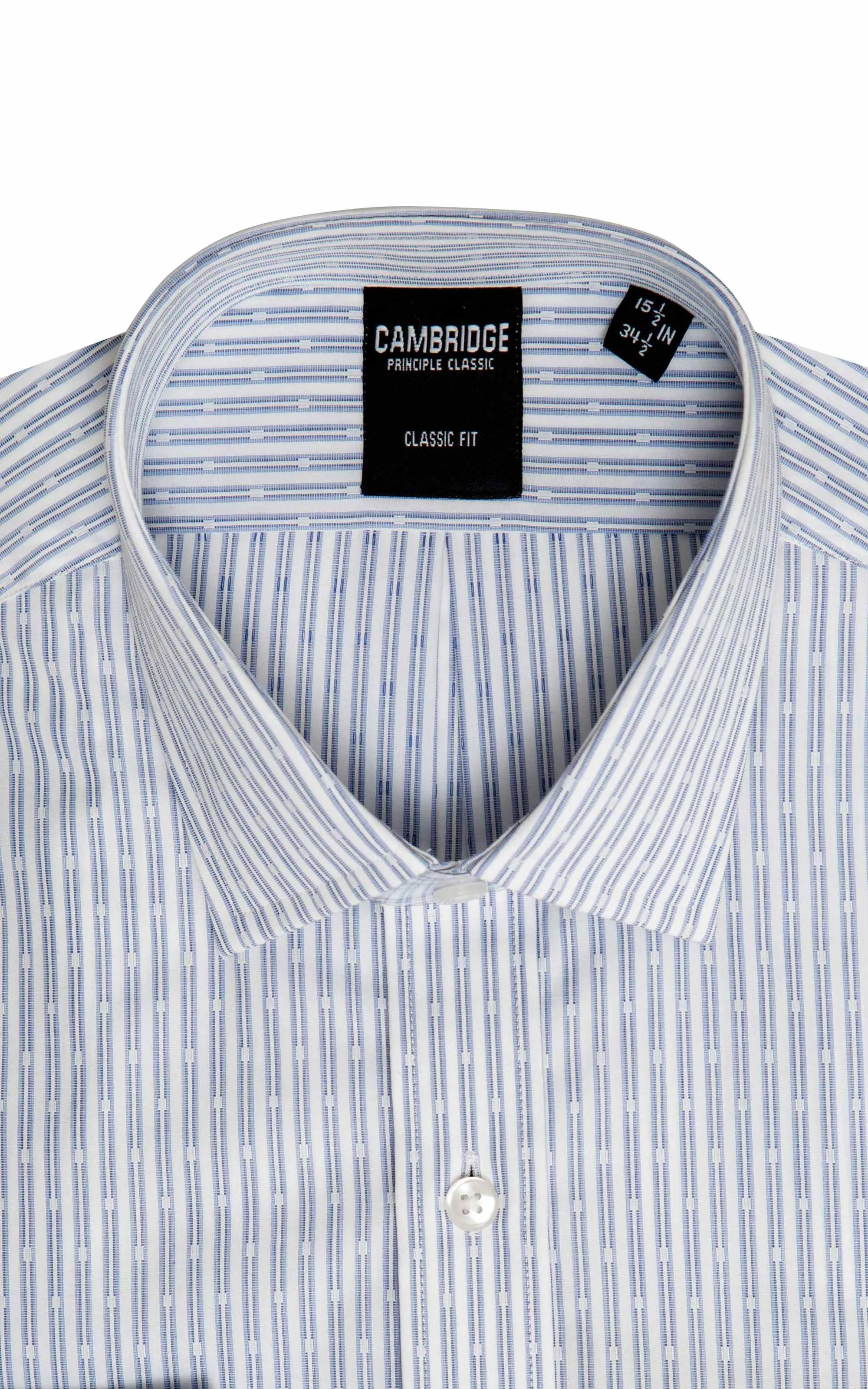 Pointed Collar Striped Dress Shirt