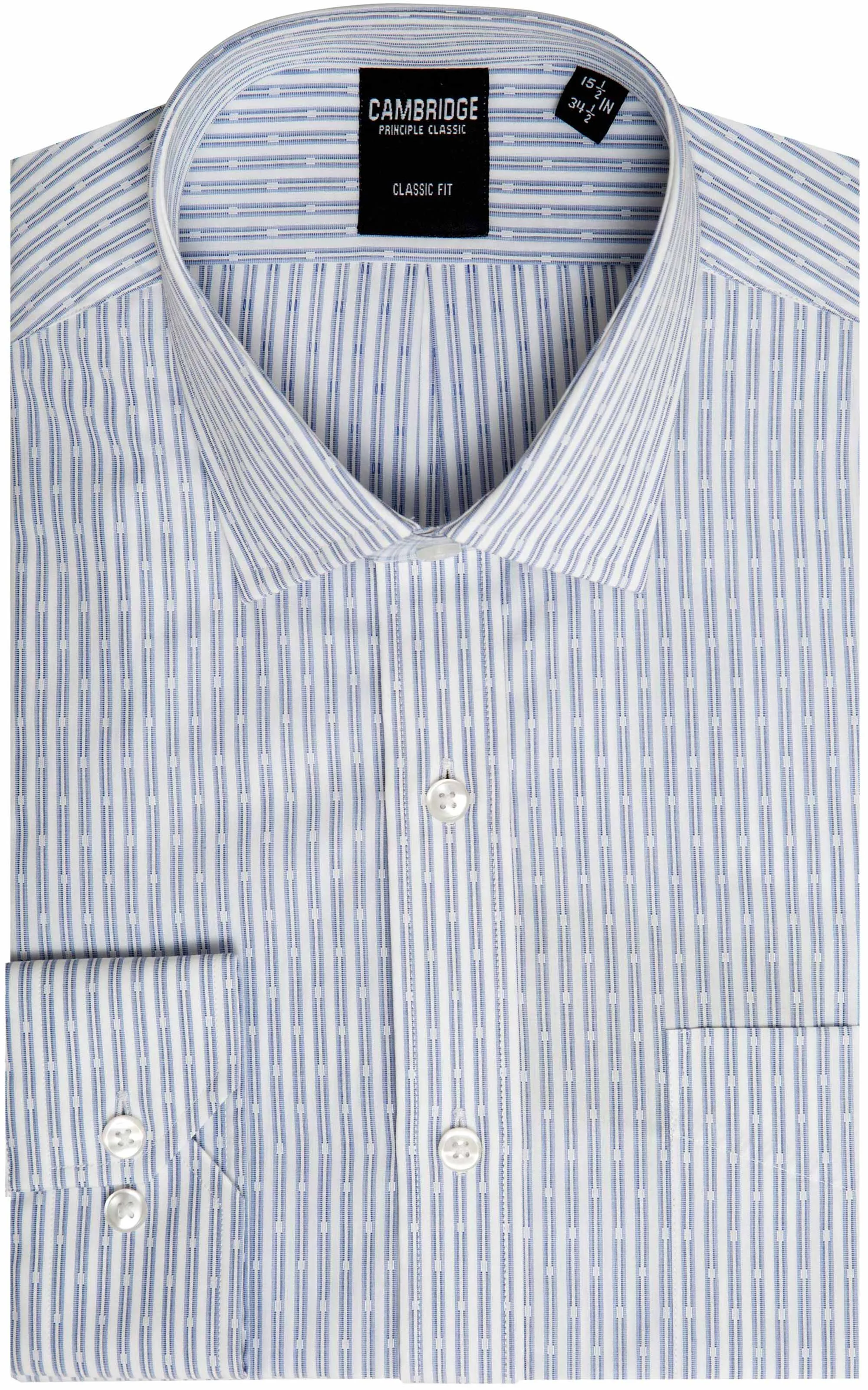 Pointed Collar Striped Dress Shirt