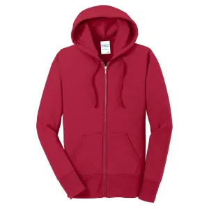 Port & Company Women's Red Core Fleece Full-Zip Hooded Sweatshirt