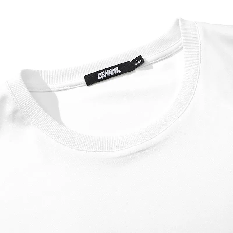 Street Style Cartoon Letter Print Space Cotton T-Shirt