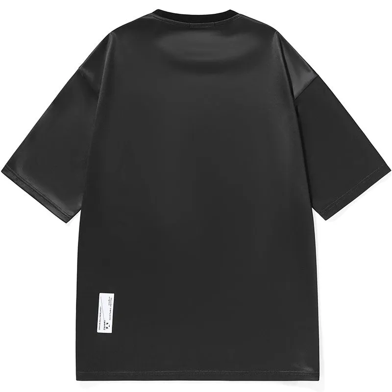 Street Style Cartoon Letter Print Space Cotton T-Shirt