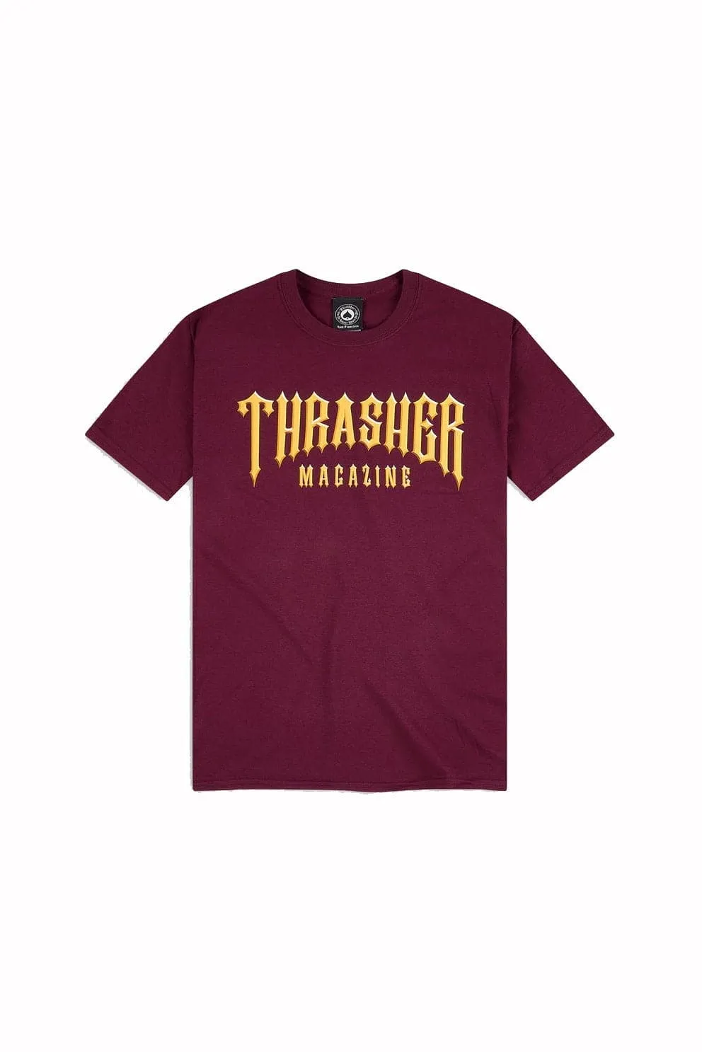THRASHER LOW LOW LOGO TEE - BURGUNDY