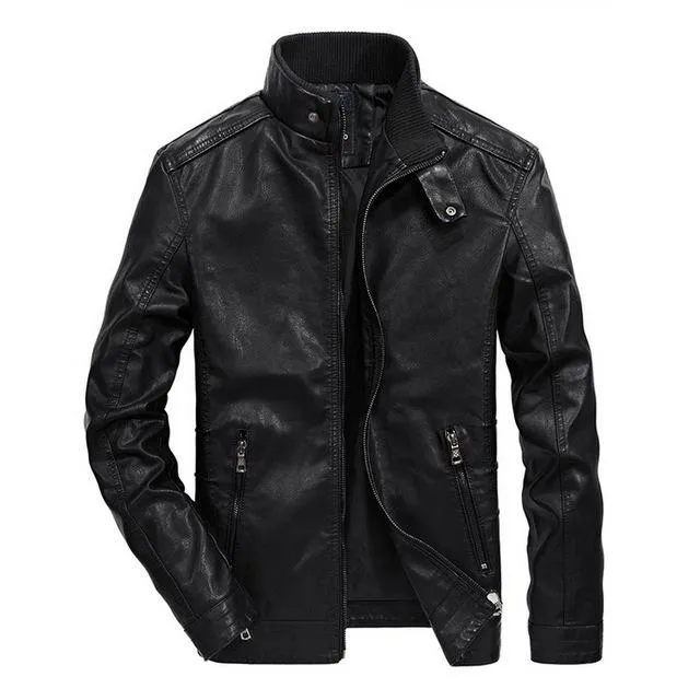 West Louis Classical Motorcycle Men Leather Jacket