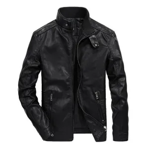 West Louis Classical Motorcycle Men Leather Jacket