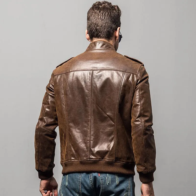 West Louis Pigskin Motorcycle Genuine Leather Jacket