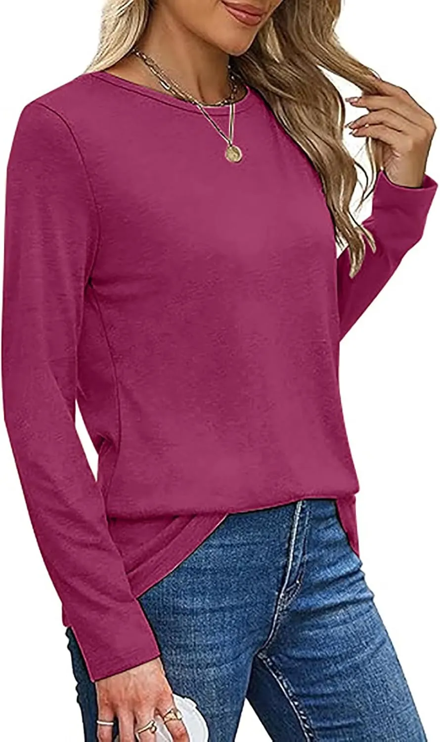 Women's Long Sleeve Graphic Shirts Kindness Print Crew Neck Pullover Tops Fall Shirts