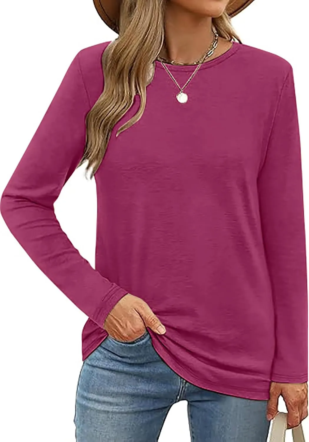 Women's Long Sleeve Graphic Shirts Kindness Print Crew Neck Pullover Tops Fall Shirts